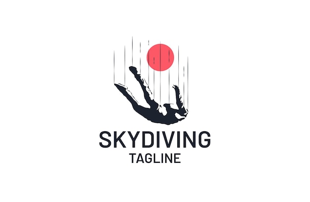 logotipo vectorial con una imagen abstracta de paracaidismo