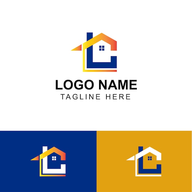 Logotipo vectorial incorporado con la letra C para bienes raíces