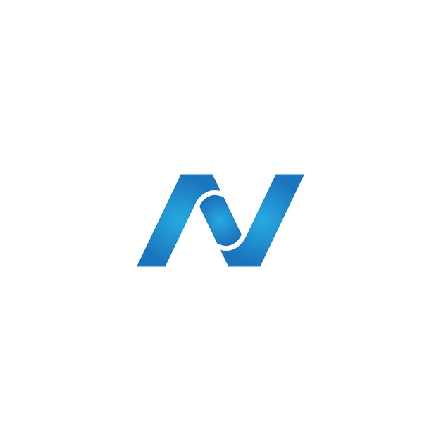 El logotipo vectorial inicial N diseño abstracto minimalista