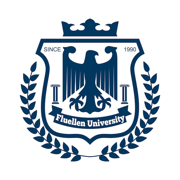 Vector logotipo vectorial de la insignia de la universidad de fluellen