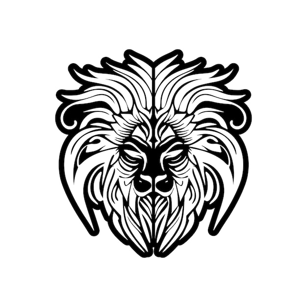 Logotipo vectorial con un león en blanco y negro