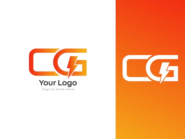 Logotipo vectorial de letra inicial CG