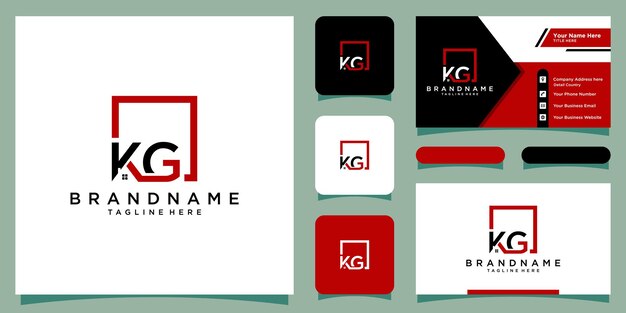 Logotipo vectorial de la letra kg. icono de inicio y símbolo y tarjeta de visita Vector Premium