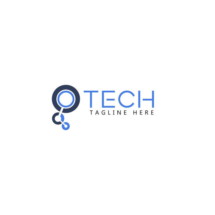 Logotipo vectorial de la letra o tecnología