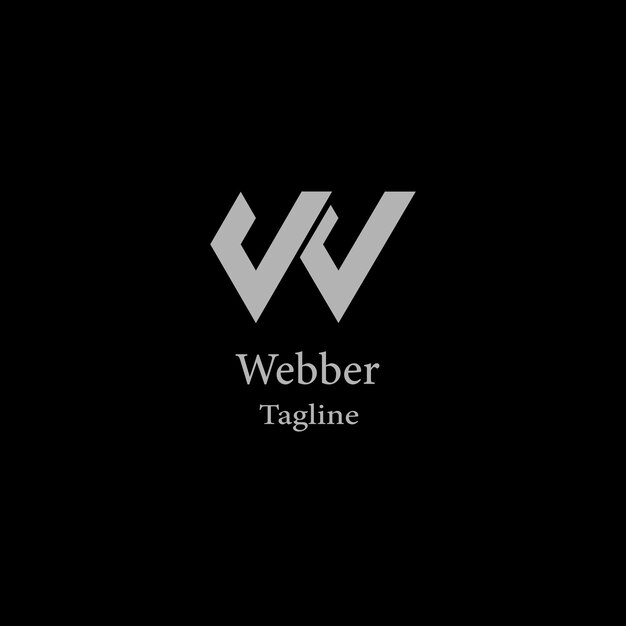 Logotipo vectorial con una letra w sobre un fondo negro