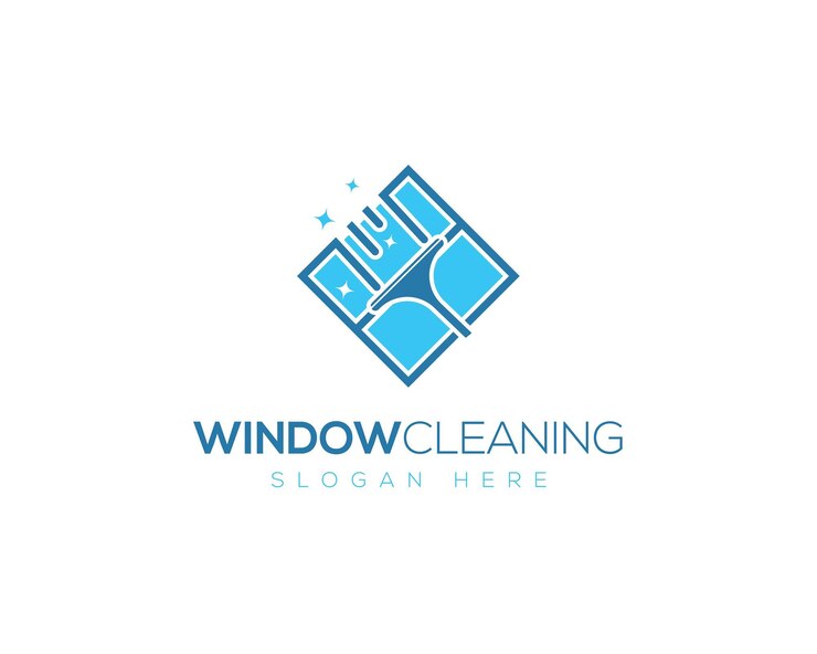 Logotipo vectorial de limpieza de ventanas para la marca