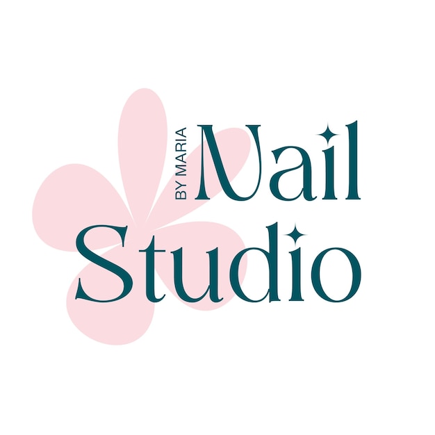 Logotipo vectorial lindo para el diseño del estudio de barras de uñas