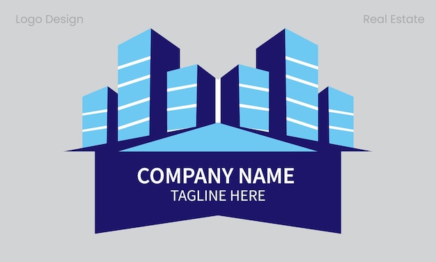 logotipo vectorial para logotipo corporativo de bienes raíces con formas geométricas