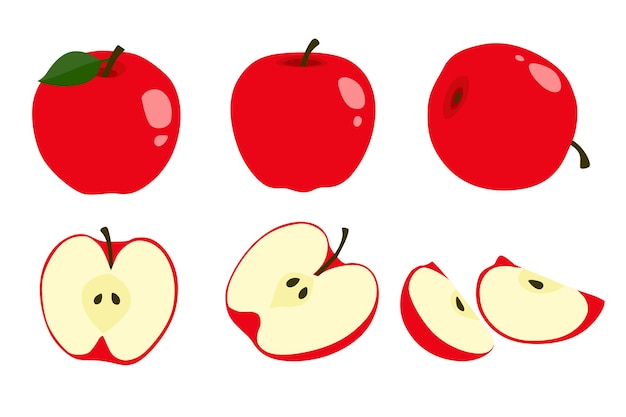 logotipo vectorial de manzana aislado en fondo blanco