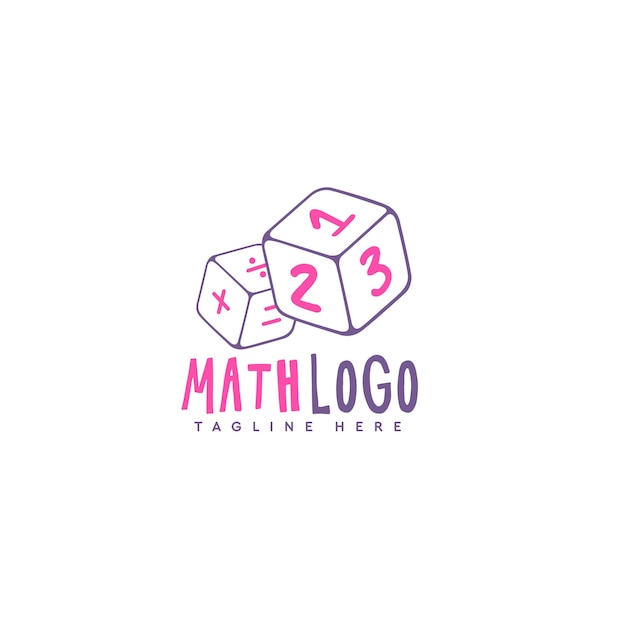 Logotipo vectorial matemático adecuado para estudiantes de educación y logotipo del curso de matemáticas