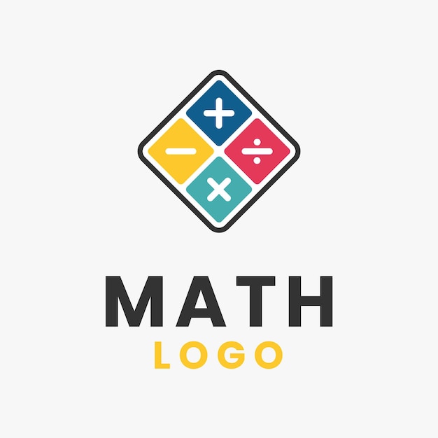 Logotipo vectorial matemático para estudiante de educación o curso de matemáticas
