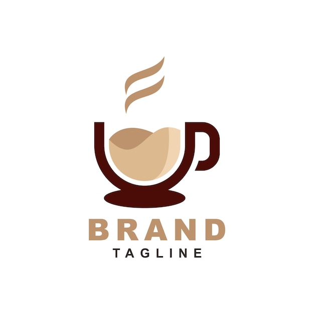 Logotipo vectorial minimalista de la cafetería. Plantilla de logotipo de granos de café