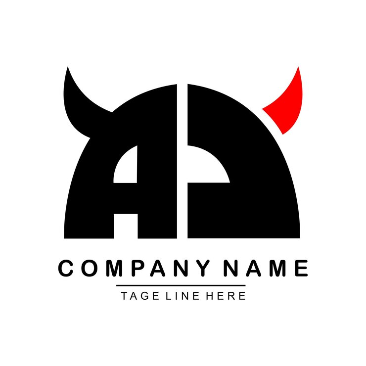 Vector logotipo vectorial mínimo para la letra inicial aj