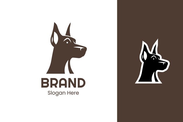El logotipo vectorial moderno de Doberman para las empresas
