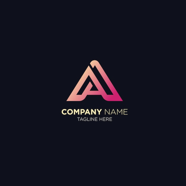 LOGOTIPO VECTORIAL UN MONOGRAMA PARA SU NEGOCIO GRADIENTE DE COLOR EPS03