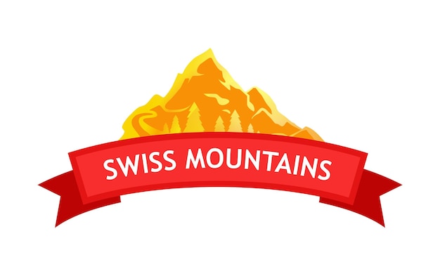 Logotipo vectorial de las montañas suizas