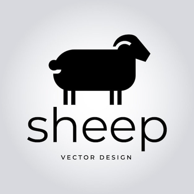 Logotipo vectorial de ovejas icono de animal minimalista negro diseño limpio y elegante para marcas de lana artesanía