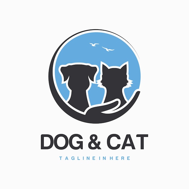 logotipo vectorial de perro y gato