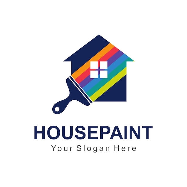 logotipo vectorial de pintura de casa