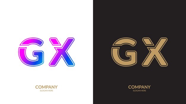 Logotipo vectorial para la plantilla de diseño de la letra GX