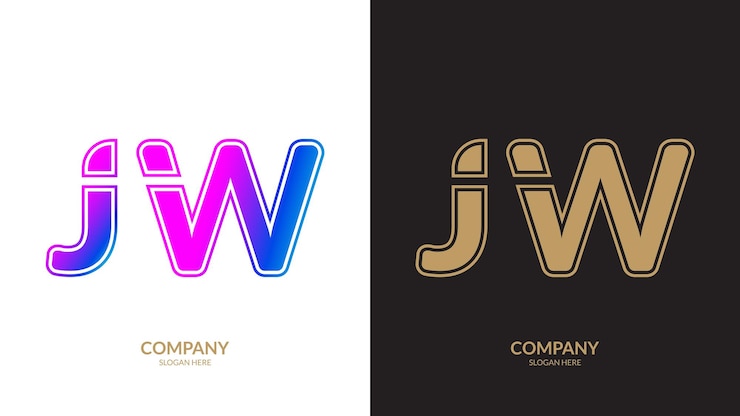 Vector logotipo vectorial para la plantilla de diseño de la letra jw