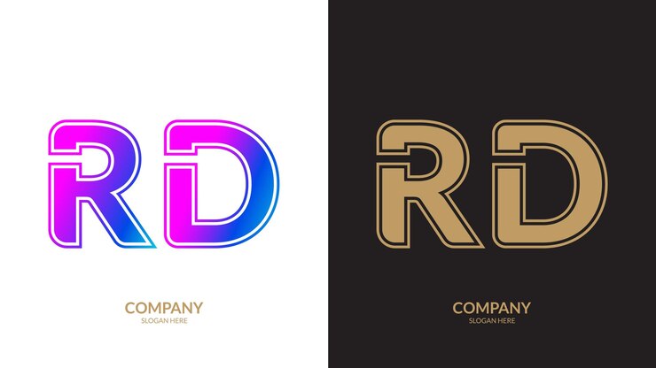 Vector logotipo vectorial para la plantilla de diseño de la letra rd