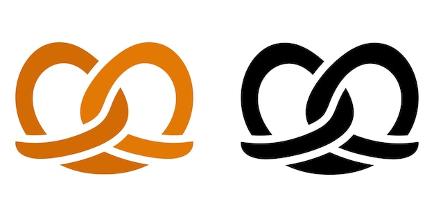 El logotipo vectorial del pretzel es el icono de la pastelería alemana