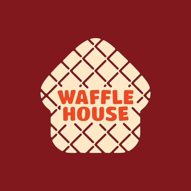 Vector el logotipo vectorial profesional moderno waffle house en tema marrón