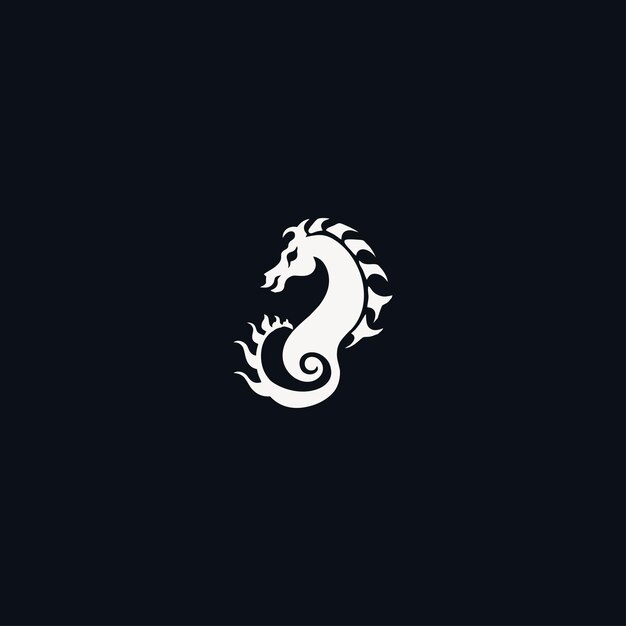 Logotipo vectorial en el que se muestra una imagen abstracta de un caballito de mar