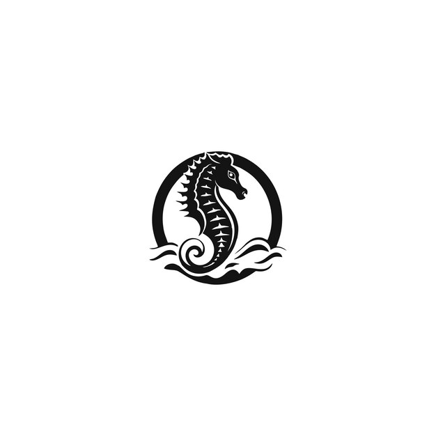 Logotipo vectorial en el que se muestra una imagen abstracta de un caballito de mar
