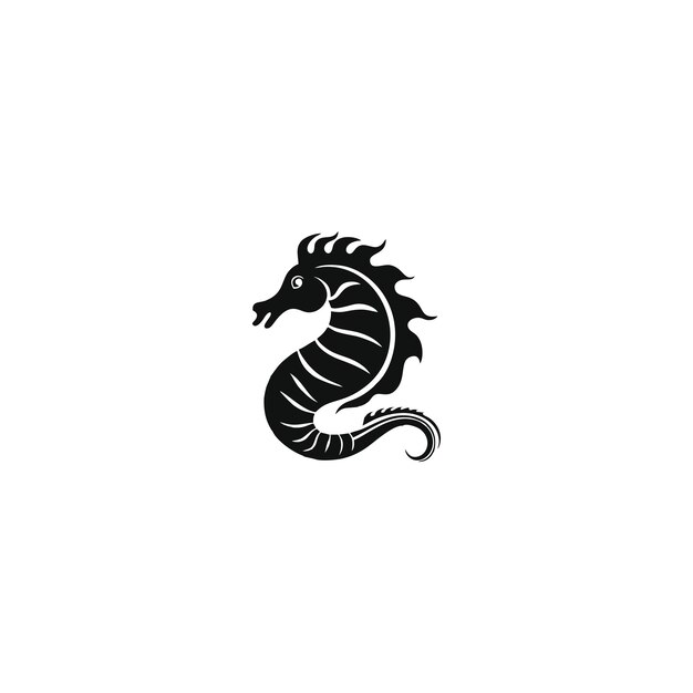 Logotipo vectorial en el que se muestra una imagen abstracta de un caballito de mar