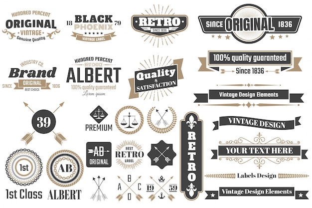 Logotipo vectorial retro vintage para banner