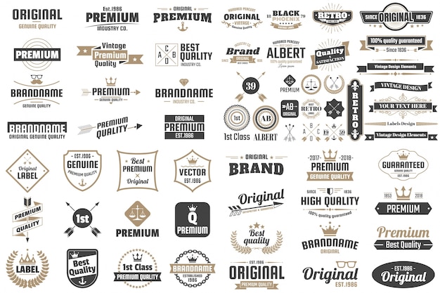 Logotipo vectorial retro vintage para banner