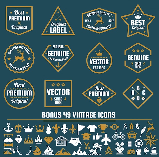 Logotipo vectorial retro vintage para banner