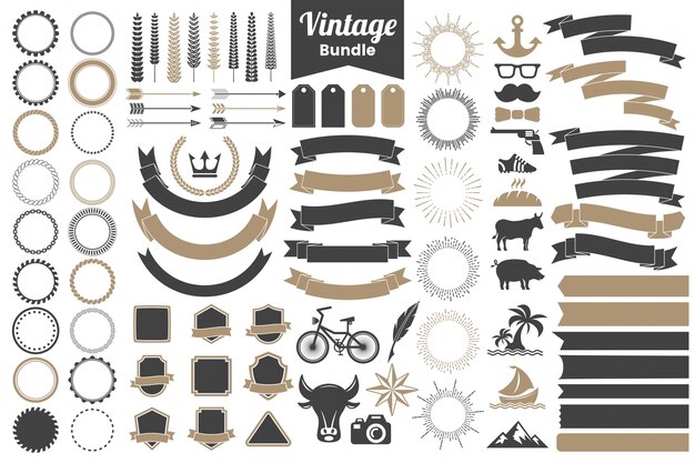 Logotipo vectorial retro vintage para banner