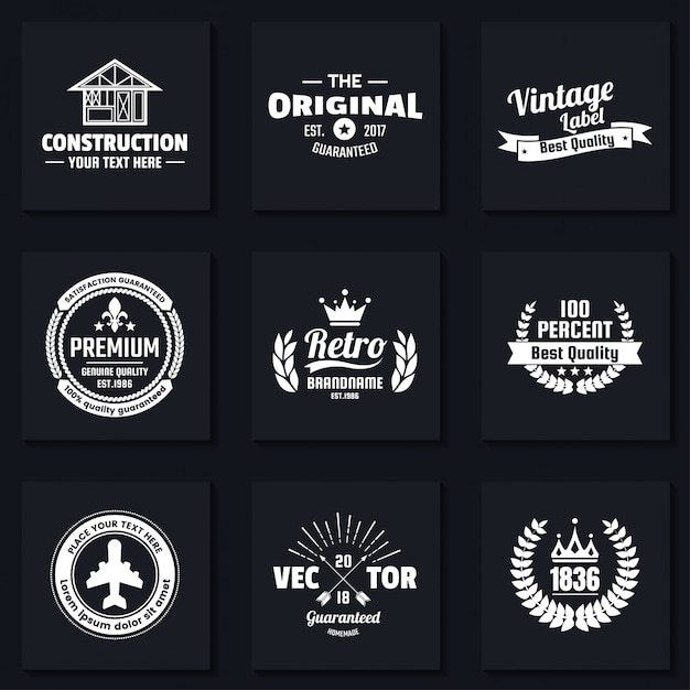 Logotipo vectorial retro vintage para banner