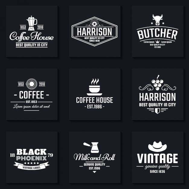 Logotipo vectorial retro vintage para banner