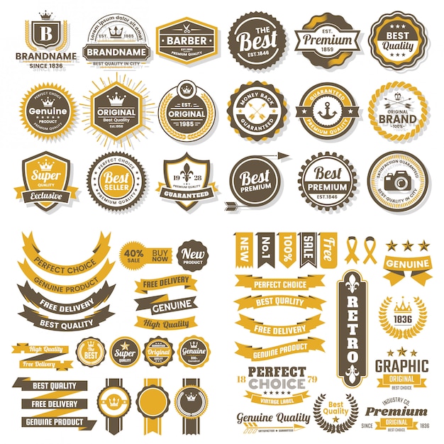 Logotipo vectorial retro vintage para banner