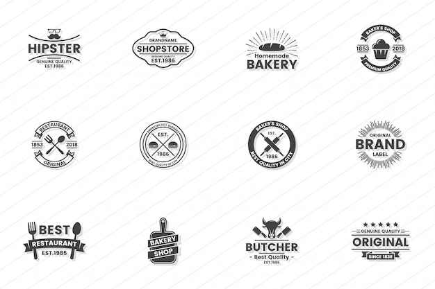 Logotipo vectorial retro vintage para banner