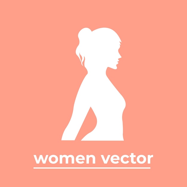 Logotipo vectorial para salón de belleza con silueta de mujer hermosa