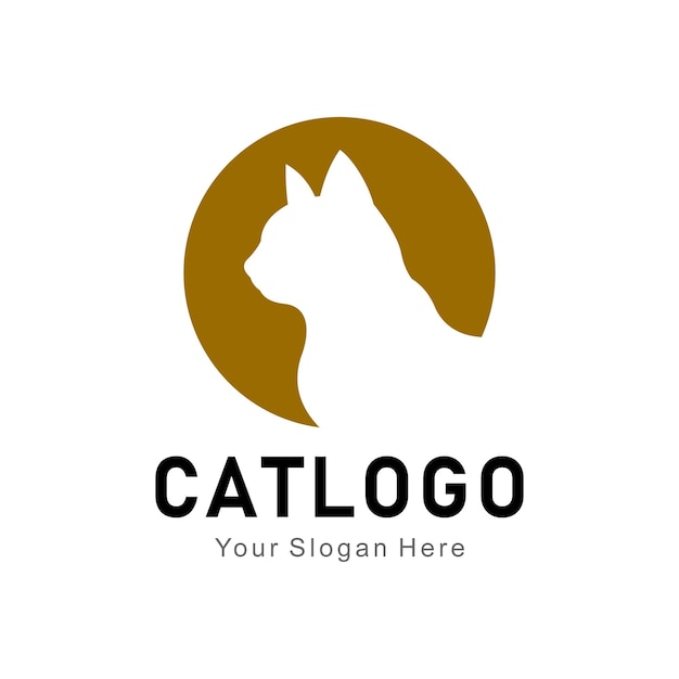 Logotipo vectorial de silueta de gato