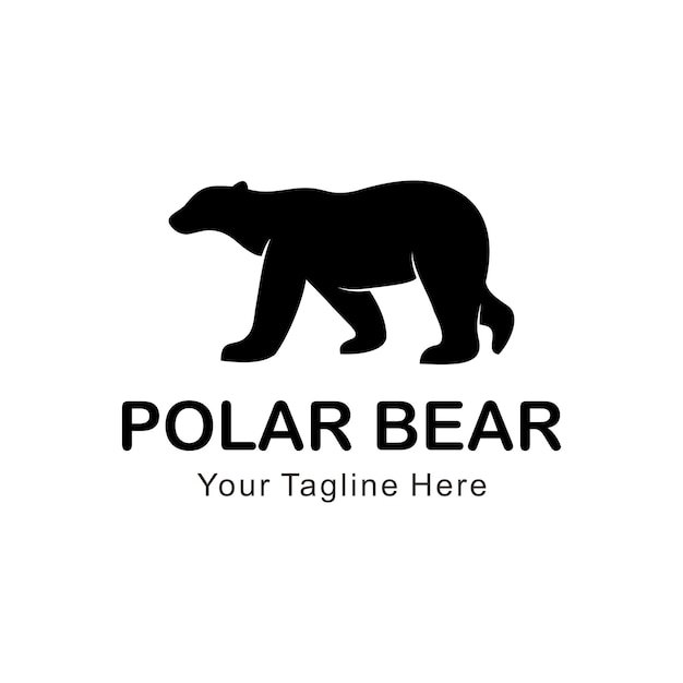 logotipo vectorial de silueta de oso polar