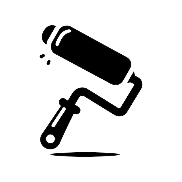 Logotipo vectorial de silueta de rodillo de pintura limpio y moderno para la marca empresarial creativa