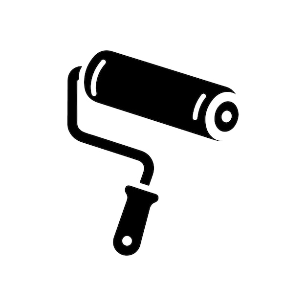 Logotipo vectorial de silueta de rodillo de pintura limpio y moderno para la marca empresarial creativa