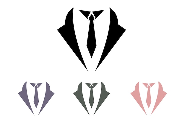 El logotipo vectorial del símbolo del esmoquin de los hombres de la mafia negra