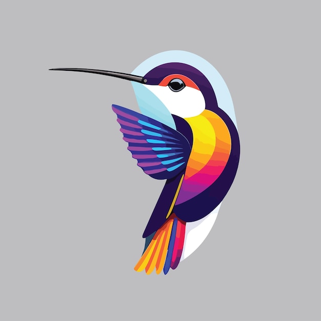 Logotipo vectorial simple y moderno de un colibrí