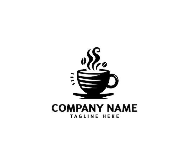 Logotipo vectorial de la taza de café Bebidas calientes Concepto del logotipo de la cafetería Emblema vectorial del café Logotipo de la tienda de café