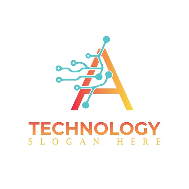 logotipo vectorial para tecnología biotecnología internetInteligencia artificial y computadora