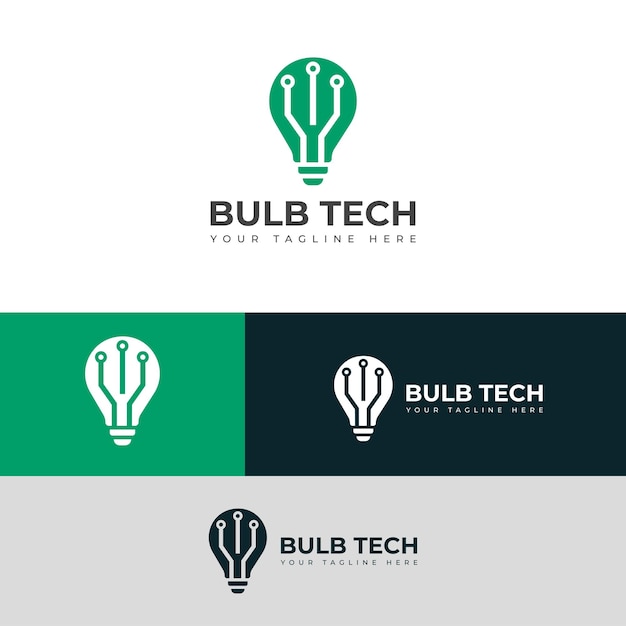 El logotipo vectorial de la tecnología Creative Bulb