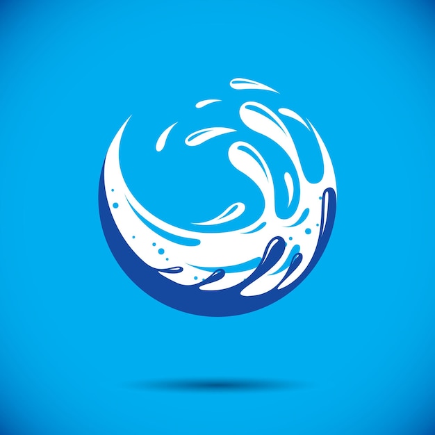 Logotipo vectorial del tema de la frescura del océano. Anuncio del día del agua. Concepto de medicina alternativa.